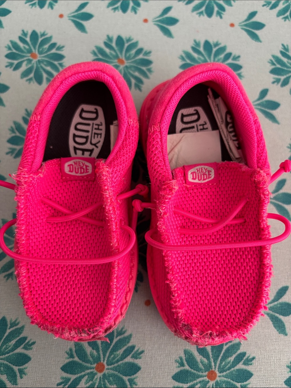 Hey Dude Kids Neon Pink Slip-On Sneakers